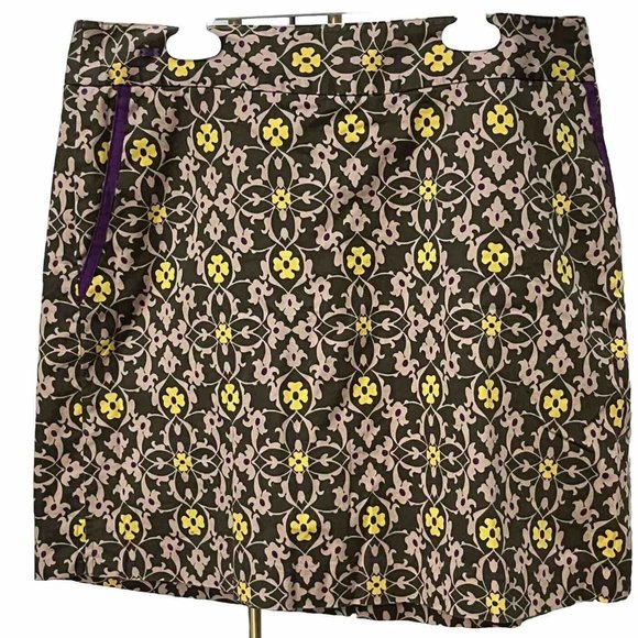 lizgolf Dresses & Skirts - Lizgolf Athletic Skort Floral Sportswear Womens Sz 8 Olive Green Trimmed Lined